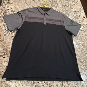 Travis Mathew Black and Gray Polo Shirt